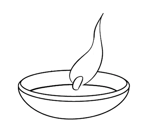 Little candle burning coloring book